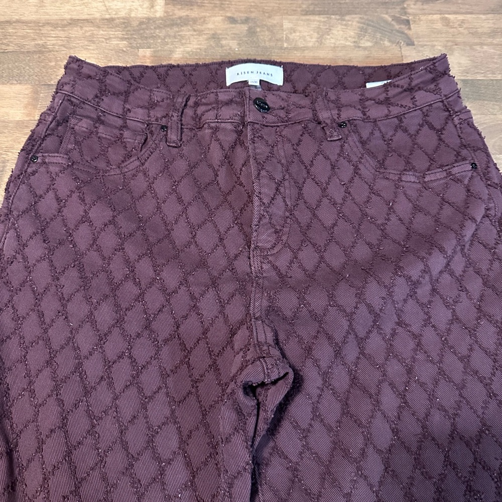Risen Jeans Women's Dark Brown Wide Leg Raw Hem Jeans. 30 in inseam. NWOT.